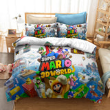 Mario Bros Cosplay Bedding Set Duvet Cover Halloween Bed Sheets