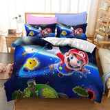 Mario Bros Cosplay Bedding Set Duvet Cover Halloween Bed Sheets