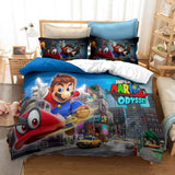 Mario Bros Cosplay Bedding Set Duvet Cover Halloween Bed Sheets