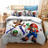 Mario Bros Cosplay Bedding Set Duvet Cover Halloween Bed Sheets