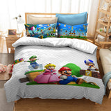 Mario Bros Cosplay Bedding Set Duvet Cover Halloween Bed Sheets