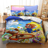 Mario Bros Cosplay Bedding Set Duvet Cover Halloween Bed Sheets