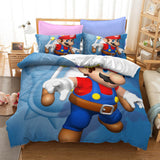Mario Bros Cosplay Bedding Set Duvet Cover Halloween Bed Sheets
