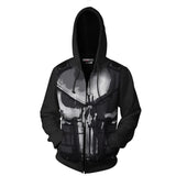 Marvel punisher 3D digital print zipper hooded sweater cosplay costume