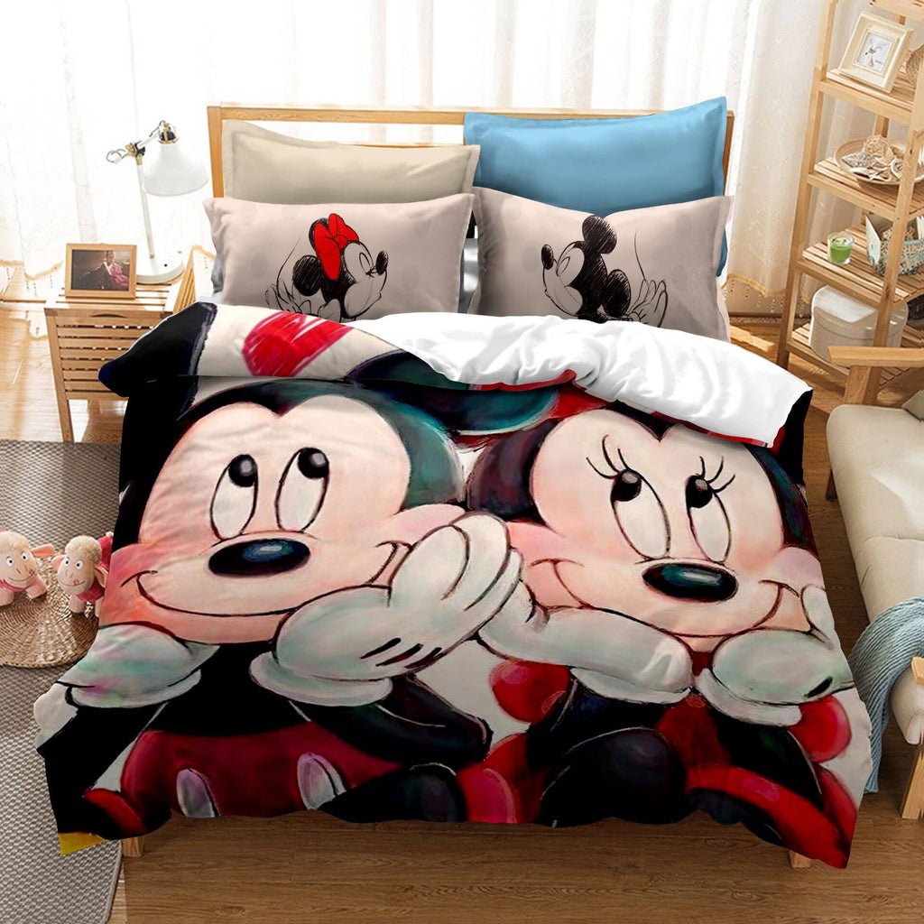 Mickey Mouse Cosplay Bedding Set Duvet Cover Halloween Sheets Bed Set