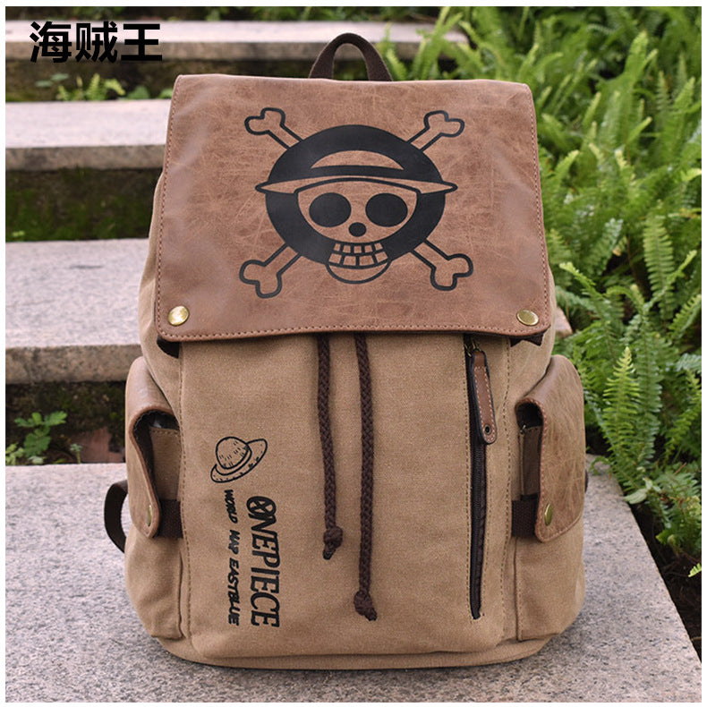 One Piece Cosplay Canvas Backpack Halloween School Bags