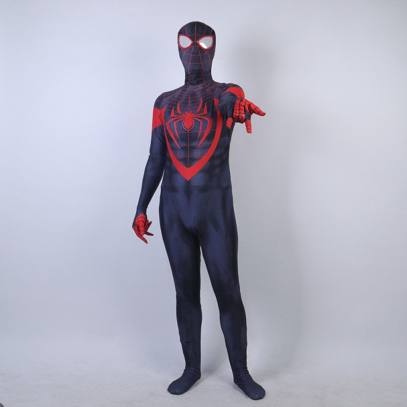 PS5 Spiderman Cosplay Black Jumpsuit Halloween Costume