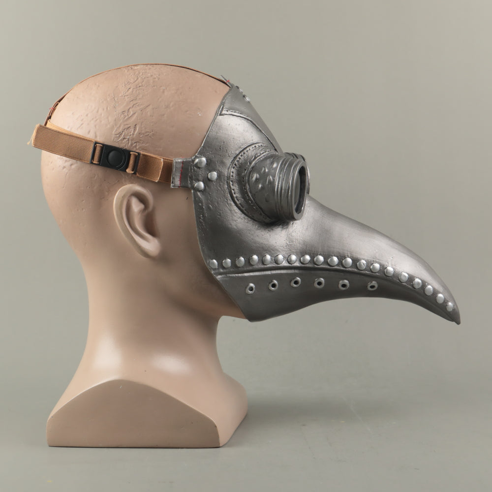 Plague Bird Doctor Cosplay Light gray Helmet soft PVC Halloween Party Porp