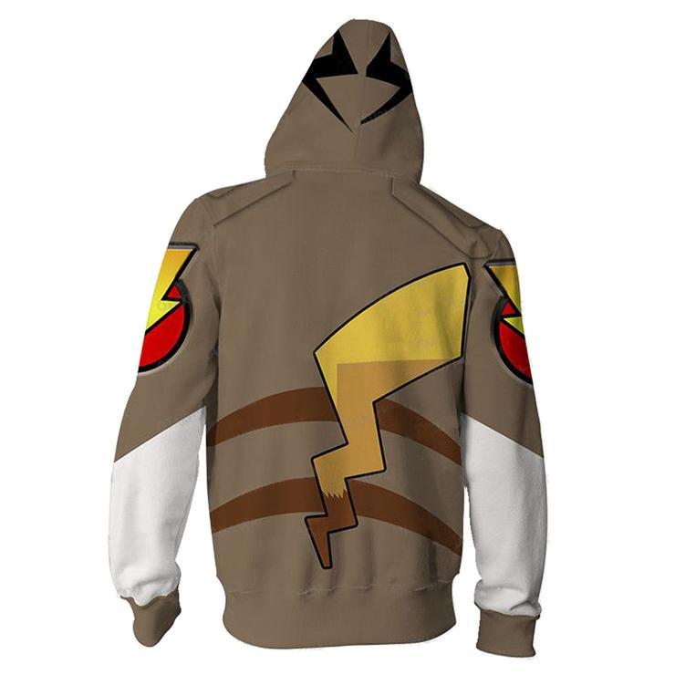 Pokemon Pikachu Hoodie 3D Printing Coat Zipper Coat Sweatshirts - bfjcosplayer