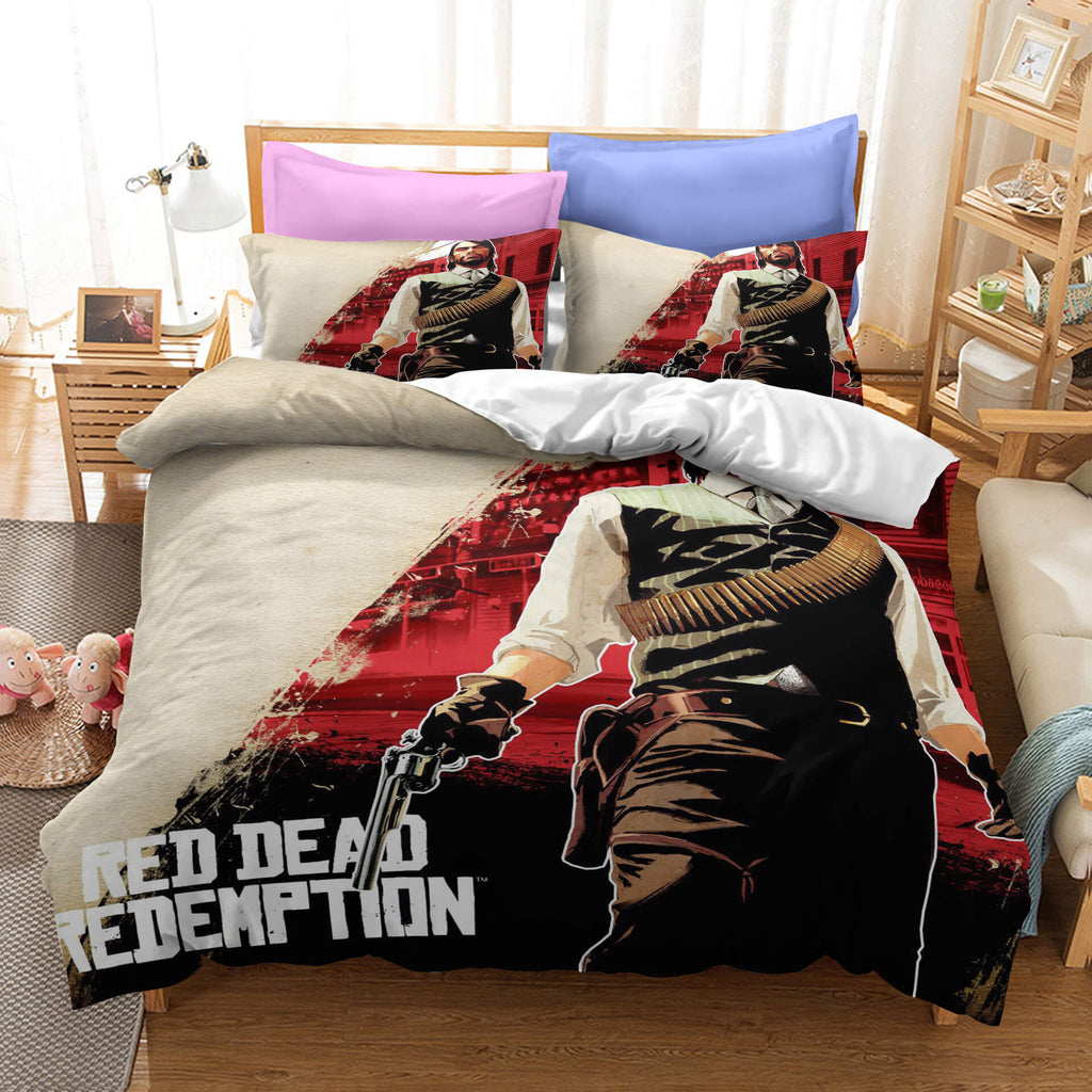 Red Dead Redemption Cosplay Duvet Cover Set Halloween Quilt Cover
