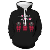 Squid Game Cosplay Black Hoodie Sweater Halloween Costume