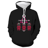 Squid Game Cosplay Black Hoodie Sweater Halloween Costume