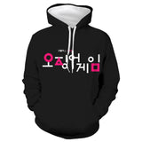 Squid Game Cosplay Black Hoodie Sweater Halloween Costume