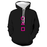 Squid Game Cosplay Black Hoodie Sweater Halloween Costume