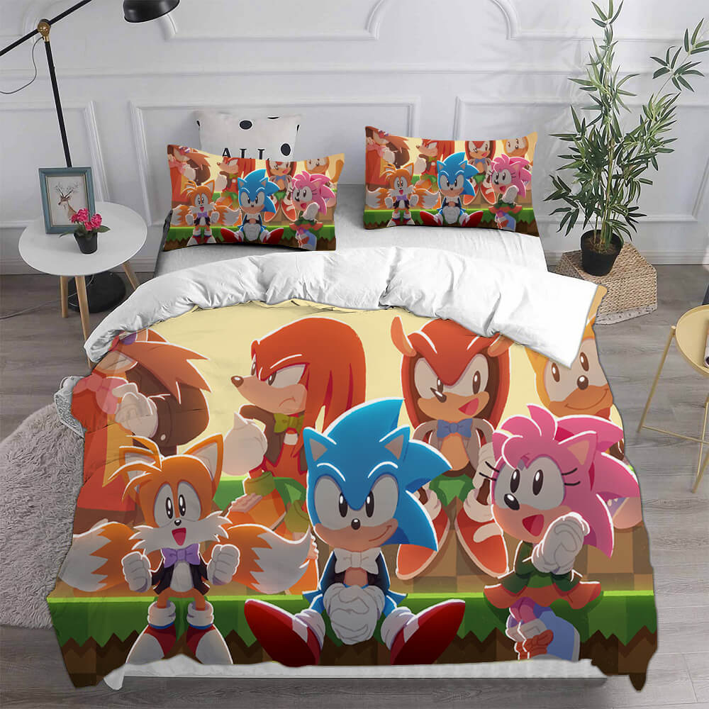 Sonic The Hedgehog Cosplay Bedding Sets Duvet Cover Halloween Comforter Sets