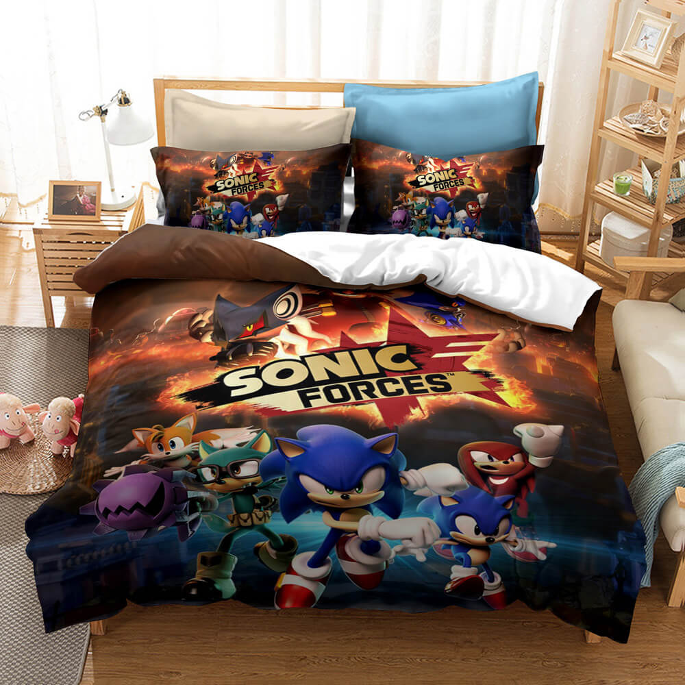 Sonic the Hedgehog Cosplay Bedding Duvet Cover Halloween Sheets Bed Set
