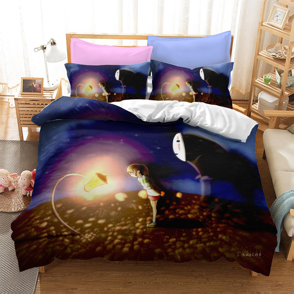 Spirited Away Cosplay Bedding Set Duvet Cover Halloween Bed Sheets