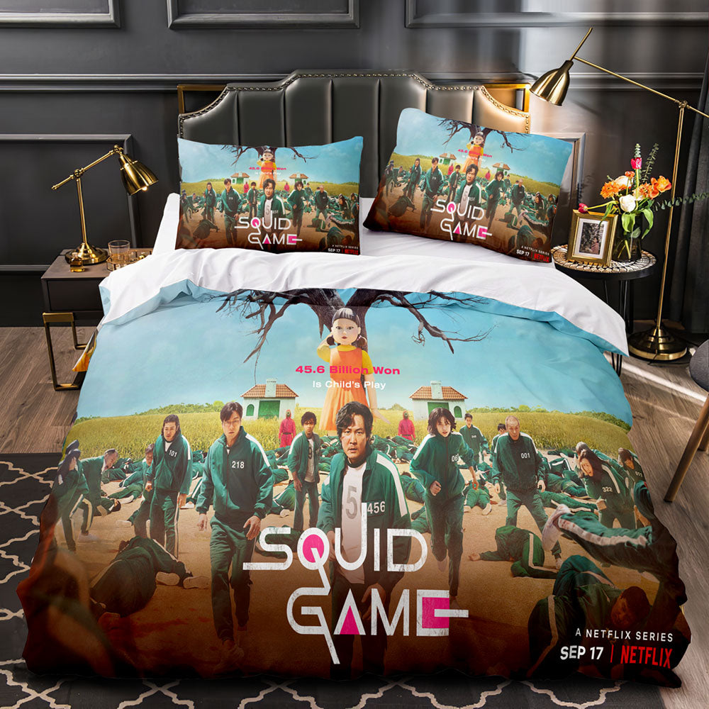 Squid Game Cosplay Bedding Sets Duvet Cover Halloween Comforter Sets