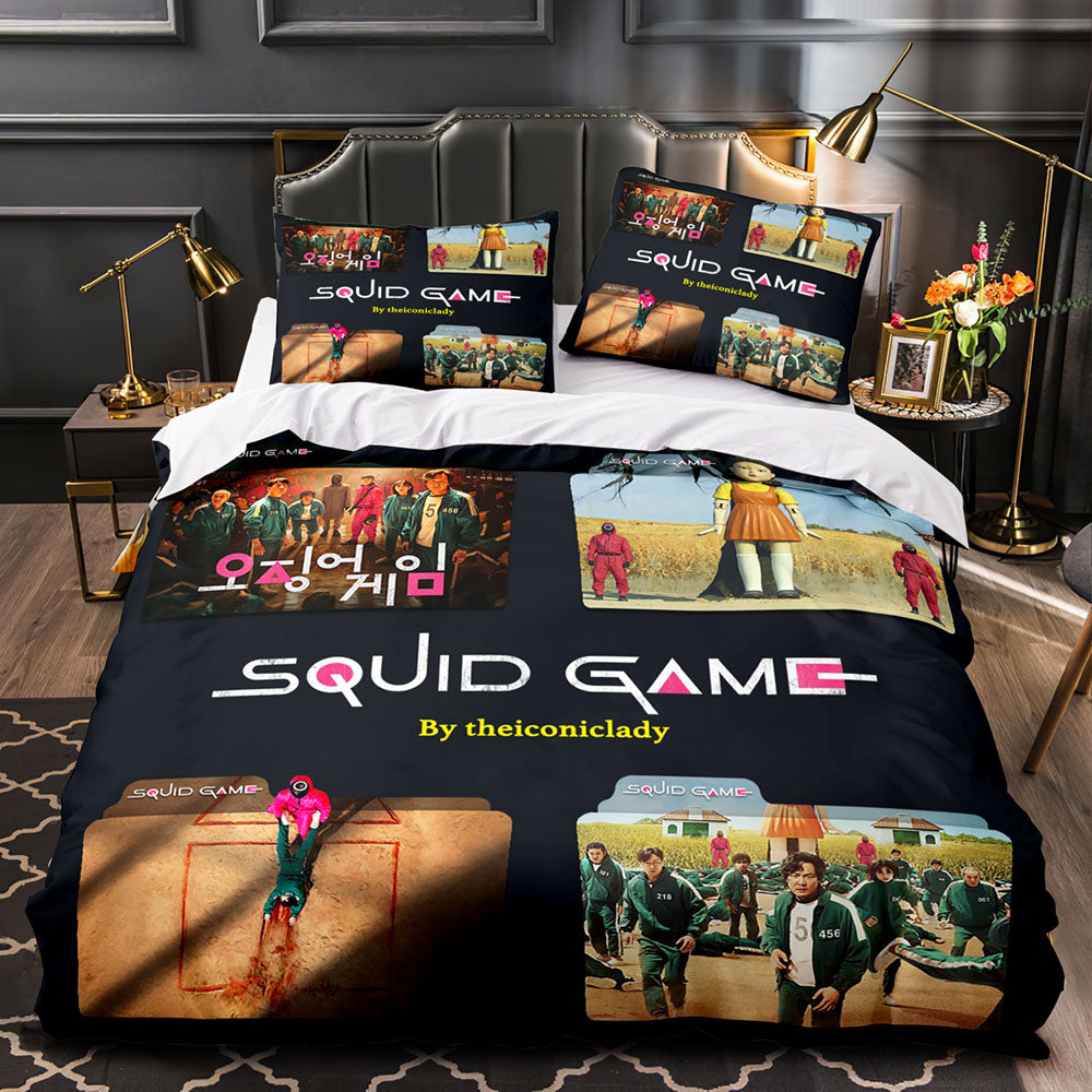 Squid Game Cosplay Bedding Sets Duvet Cover Halloween Comforter Sets