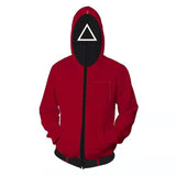 Squid Game Cosplay Red Hoodie Sweater Halloween Costume
