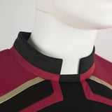 Star Trek Admiral JL Picard Red Gold Stripe Uniform Shirt Cosplay Costume