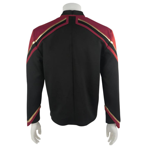 Star Trek Admiral JL Picard Red Gold Stripe Uniform Shirt Cosplay Cost ...