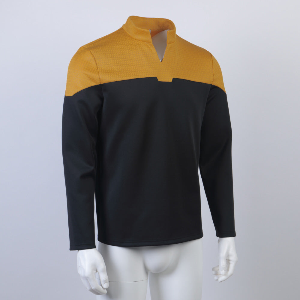 Star Trek Admiral Jean-Luc Picard Yellow Uniform Male Cosplay Costume