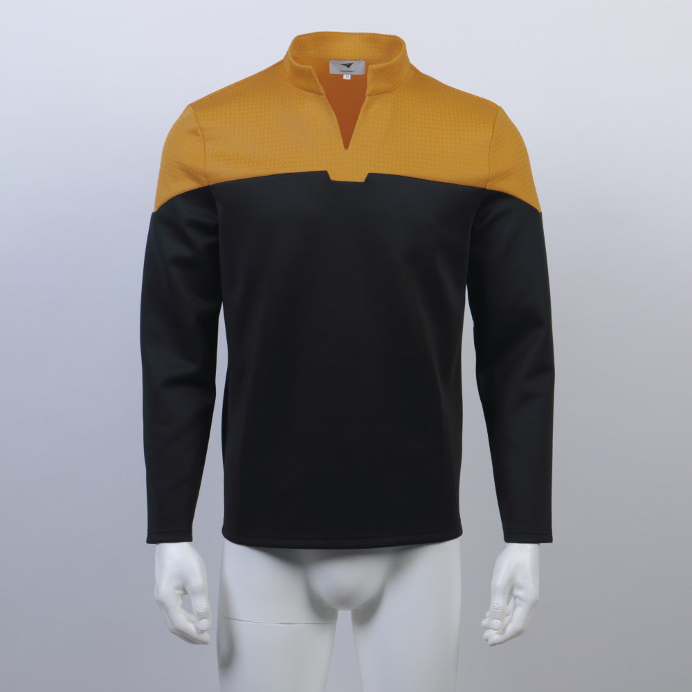 Star Trek Admiral Jean-Luc Picard Yellow Uniform Male Cosplay Costume
