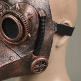 Steampunk Plague Doctor Bronze Vintage Style Short Mouth Cosplay Helmet Halloween Props