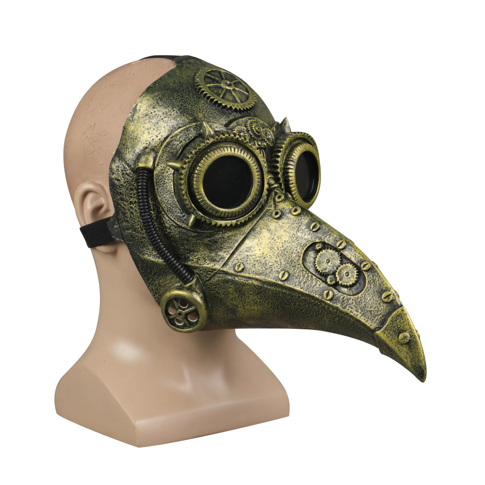 Steampunk Plague Doctor Bronze Vintage Style Short Mouth Cosplay Helmet Halloween Props