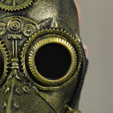 Steampunk Plague Doctor Bronze Vintage Style Short Mouth Cosplay Helmet Halloween Props