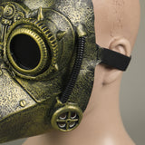 Steampunk Plague Doctor Bronze Vintage Style Short Mouth Cosplay Helmet Halloween Props