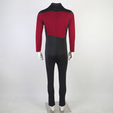 Star Trek The Next Generation Picard Red Jumpsuit Cosplay Costume