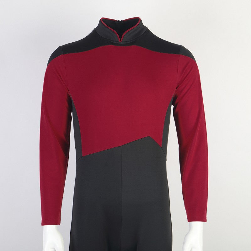Star Trek The Next Generation Picard Red Jumpsuit Cosplay Costume