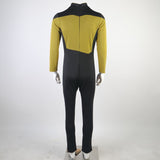 Star Trek The Next Generation Picard Yellow Jumpsuit Cosplay Costume
