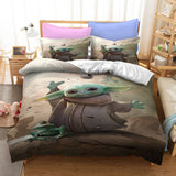Star Wars The Mandalorian Baby Yoda Cosplay Duvet Cover Set Halloween Quilt Cover