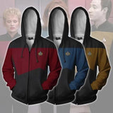 Star Trek 3D printed zipper hooded sports cospaly sweater coat costume