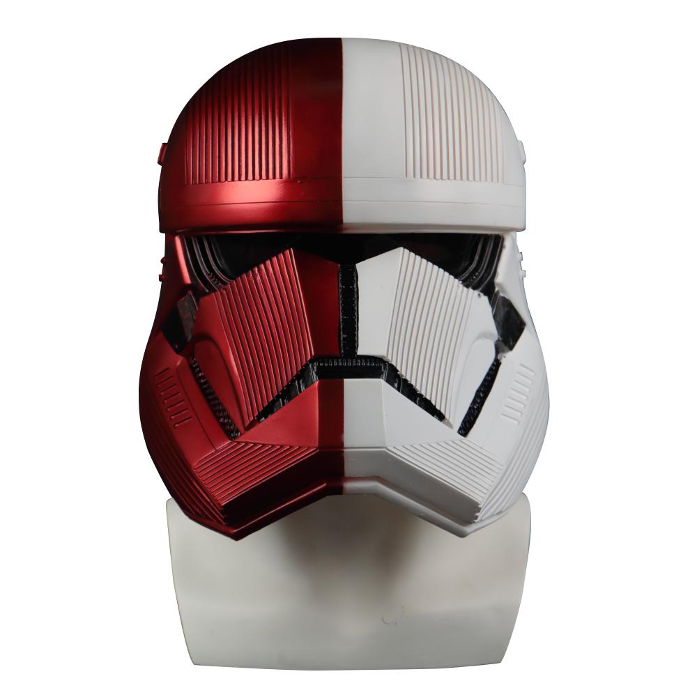 Movie Star Wars 9 The Rise of Skywalker Sith Trooper Red/White PVC Helmet Cosplay Halloween Mask - bfjcosplayer