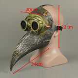 Steampunk Plague Doctor Bronze Long Mouth Cosplay Helmet Halloween Props