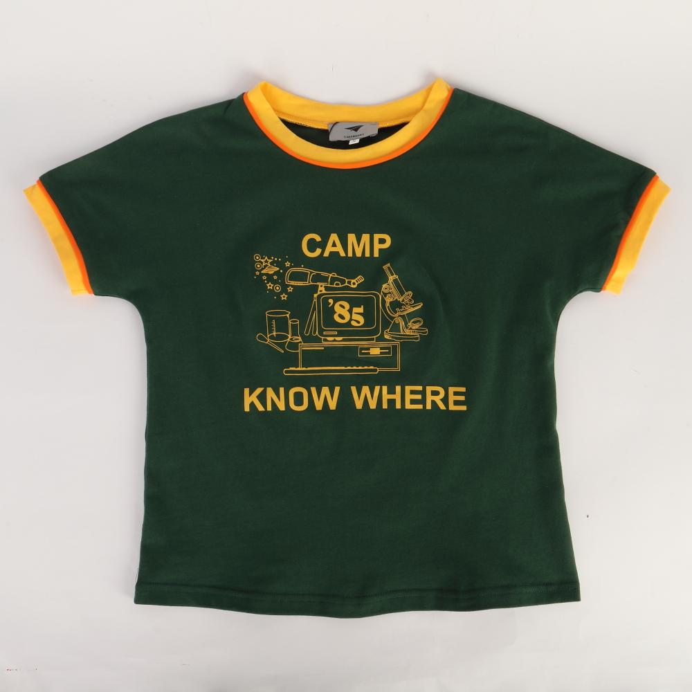 2019 Strange Things Dustin T-shirt Kids Costumes Retro Mesh Trucker Top Yellow Green 85 Know Where Tee Cosplay Costume - bfjcosplayer
