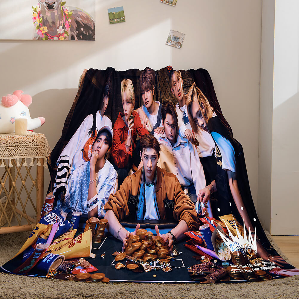 Stray Kids Cosplay Flannel Blanket Room Decoration Throw