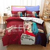 Suicide Squad Harley Quinn Cosplay Bedding Duvet Cover Halloween Sheets Bed Set