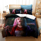 Suicide Squad Harley Quinn Cosplay Bedding Duvet Cover Halloween Sheets Bed Set