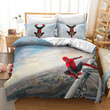 Superhero SpiderMan Peter Parker Cosplay Bedding Set Duvet Cover Halloween Bed Sheets