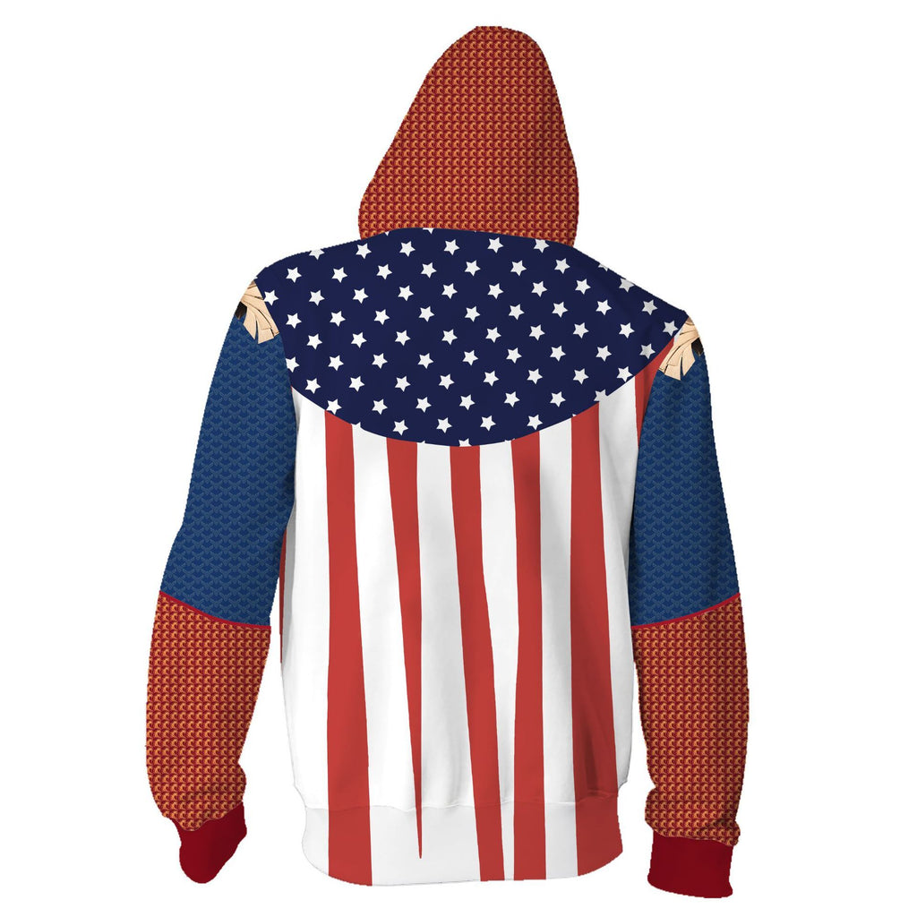 DC THE Boys cosplay hoodie Homelander costume 3D printed zip coat - bfjcosplayer