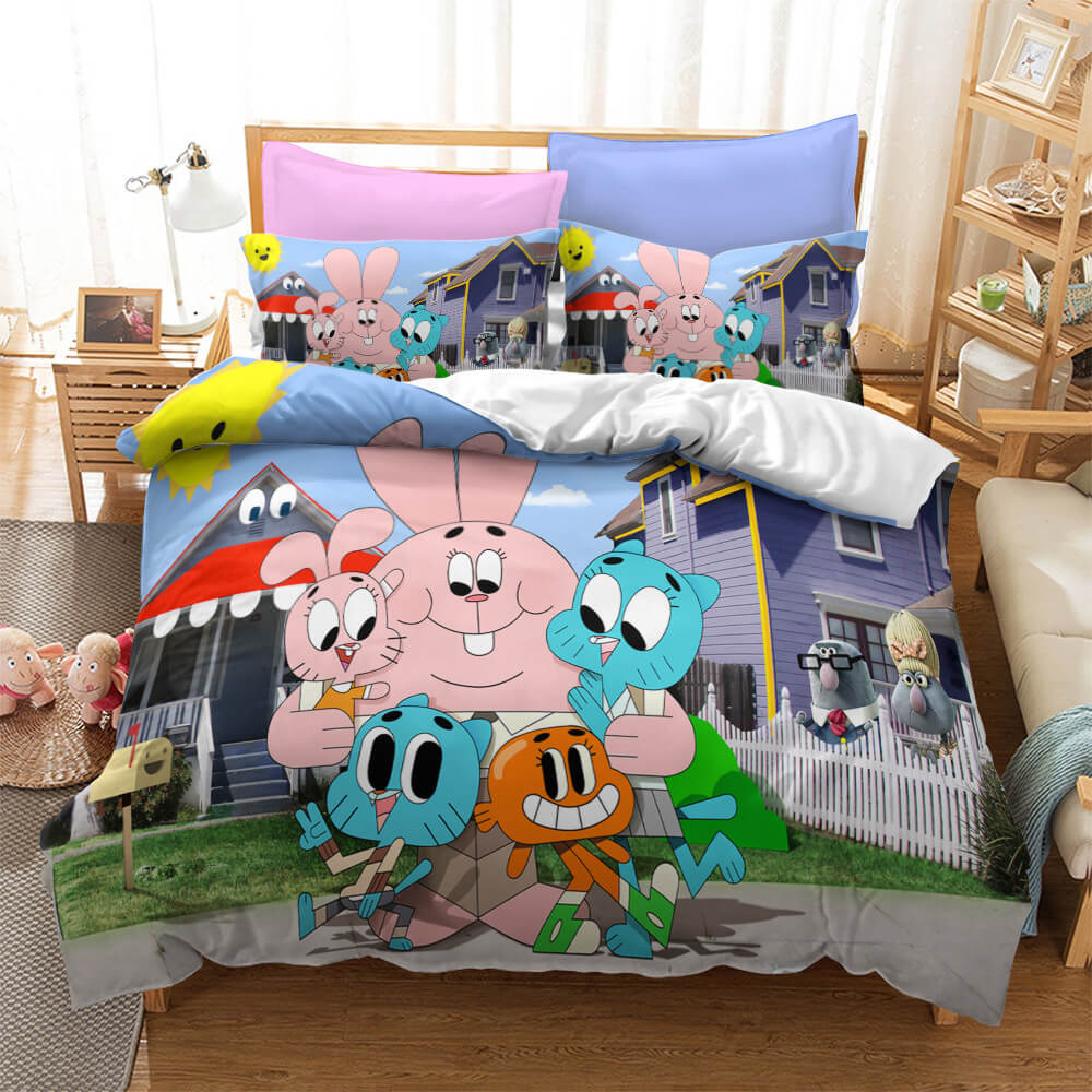 The Amazing World of Gumball Cosplay Bedding Set Duvet Cover Halloween Bed Sheets