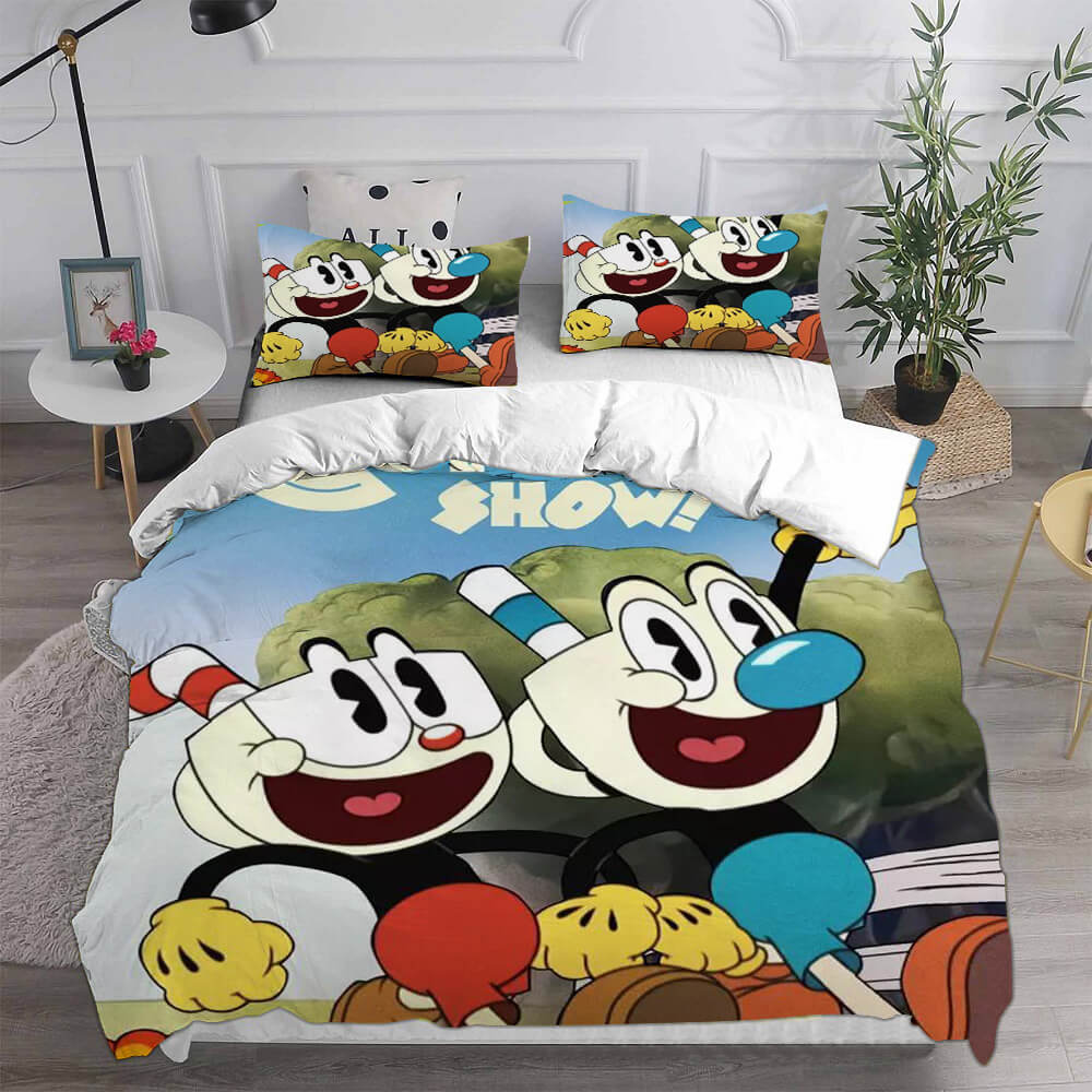 The Cuphead Show! Cosplay Bedding Sets Duvet Cover Halloween Comforter Sets