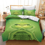 The Grinch Cosplay Bedding Set Duvet Cover Halloween Bed Sheets