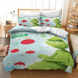 The Grinch Cosplay Bedding Set Duvet Cover Halloween Bed Sheets