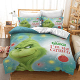 The Grinch Cosplay Bedding Set Duvet Cover Halloween Bed Sheets